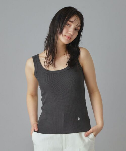 DRESSTERIOR / ドレステリア キャミソール・チューブトップ | ランダムテレコタンクトップ（チャコールグレー(013)）