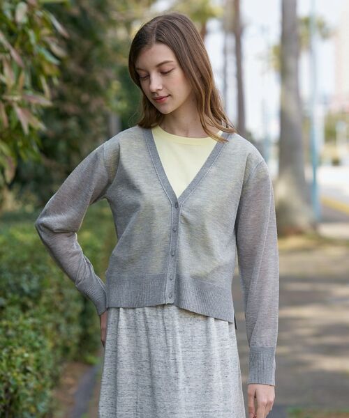 DRESSTERIOR / ドレステリア カーディガン・ボレロ | ウォッシャブルシアーカーディガン（グレー(012)）