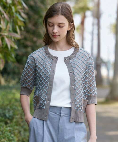 DRESSTERIOR / ドレステリア カーディガン・ボレロ | フィッシュネットニットシャツカーディガン | 詳細1