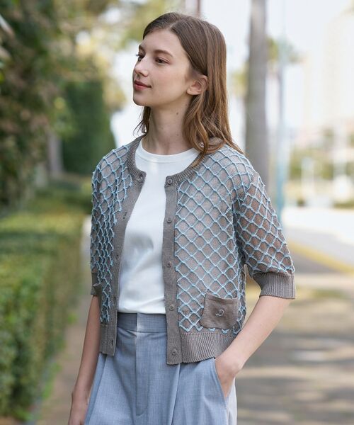 DRESSTERIOR / ドレステリア カーディガン・ボレロ | フィッシュネットニットシャツカーディガン | 詳細5