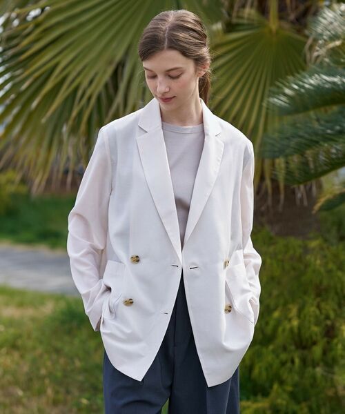 DRESSTERIOR / ドレステリア テーラードジャケット | クールタッチ リネンブレンドシアージャケット | 詳細1