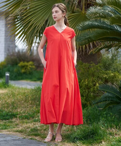 DRESSTERIOR / ドレステリア ロング・マキシ丈ワンピース | コットンローンフレンチスリーブワンピ（オレンジ(067)）