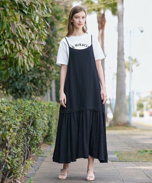 DRESSTERIOR / ドレステリア ロング・マキシ丈ワンピース | ワッシャーボリュームフレアキャミワンピース（ブラック(019)）