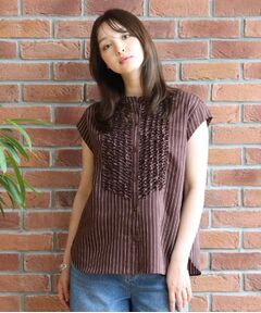 DRESSTERIOR / ドレステリア シャツ・ブラウス | ストライプフレンチスリーブフリルブラウス