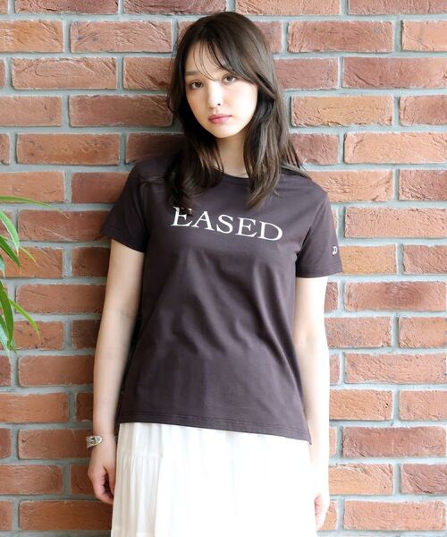 DRESSTERIOR / ドレステリア Tシャツ | フロッキーロゴプリントTシャツ（ブラウン(044)）