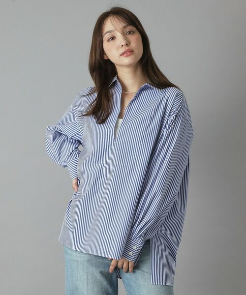 DRESSTERIOR / ドレステリア シャツ・ブラウス | シルキーツイル スキッパーブラウス(ブルー(393))