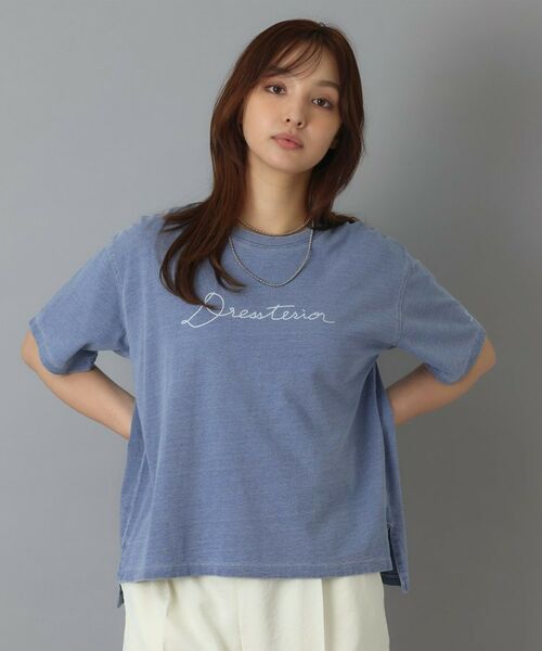 DRESSTERIOR / ドレステリア Tシャツ | インディゴ天竺ロゴTシャツ(サックスブルー(090))