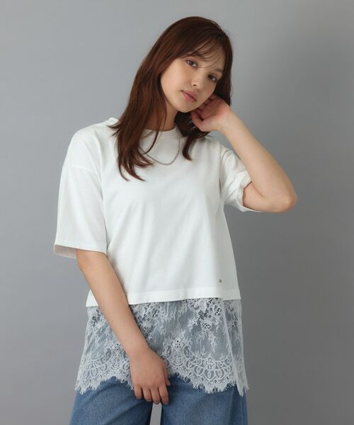 DRESSTERIOR / ドレステリア カットソー | レースドッキングレイヤード Tシャツ(オフホワイト(003))