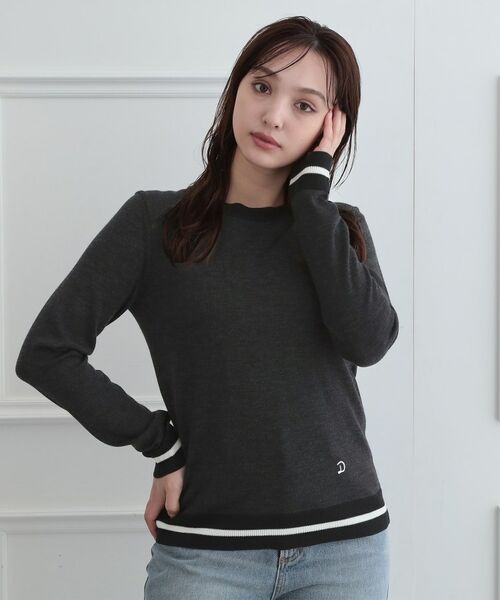 DRESSTERIOR / ドレステリア ニット・セーター | ウォッシャブルファインメリノクルーネック（チャコールグレー(014)）