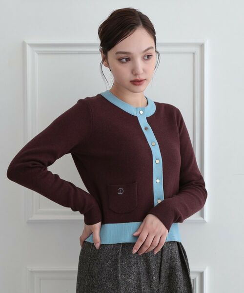 DRESSTERIOR / ドレステリア カーディガン・ボレロ | ウォッシャブルコットンカシミヤ混配色カーディガン(ブラウン(044))