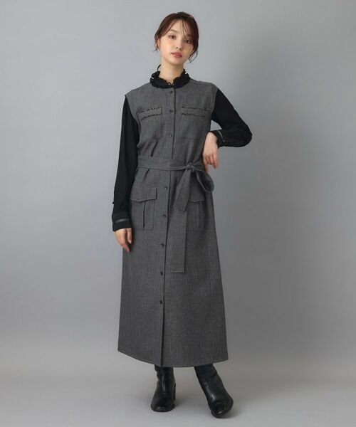 DRESSTERIOR / ドレステリア ロング・マキシ丈ワンピース | ウォッシャブルツィードライクワンピース | 詳細4
