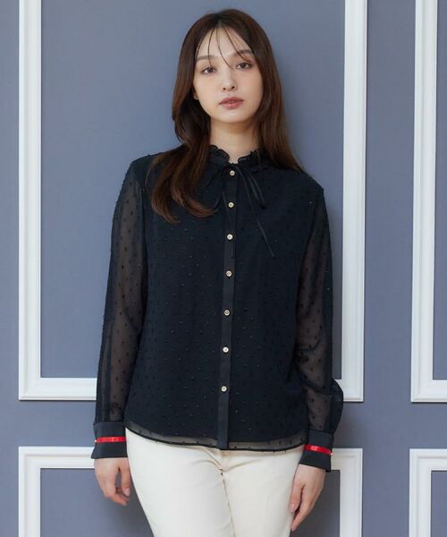DRESSTERIOR / ドレステリア シャツ・ブラウス | 【上品見え】フィルムドット ボウタイブラウス | 詳細12