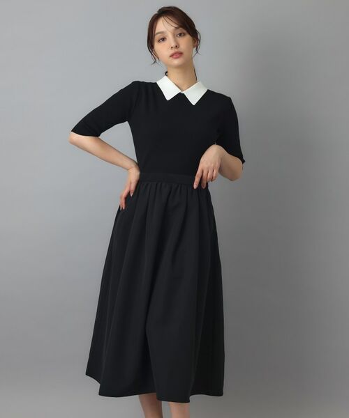 DRESSTERIOR / ドレステリア ロング・マキシ丈ワンピース | バイカラーニットコンビワンピース（ブラック(519)）