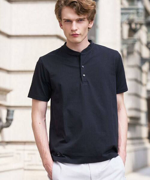 DRESSTERIOR / ドレステリア Tシャツ | 【触冷感機/抗菌防臭/UVカット】クールクリーンドライコットン ヘンリーネックカットソー | 詳細3