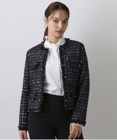 DRESSTERIOR / ドレステリア ノーカラージャケット | MOONファンシーツイードジャケット
