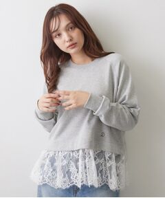 DRESSTERIOR / ドレステリア カットソー | レースドッキング裏毛プルオーバー