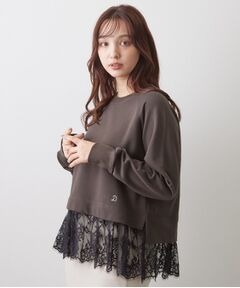 DRESSTERIOR / ドレステリア カットソー | レースドッキング裏毛プルオーバー