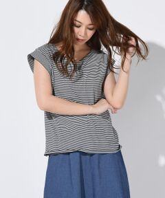 Droite lautreamont / ドロワットロートレアモン カットソー | ボーダーフレンチスリーブカットソー