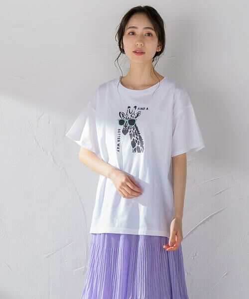 Droite lautreamont / ドロワットロートレアモン Tシャツ | giraffeプリントコットンtee<洗濯機で洗える> | 詳細11