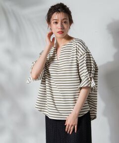 【WEB別注】袖パールボーダーTシャツ