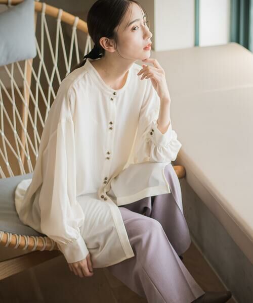 バンドカラーダブルボタンシャツ 洗濯機で洗える 前後2way シャツ ブラウス Droite Lautreamont ドロワットロートレアモン ファッション通販 タカシマヤファッションスクエア