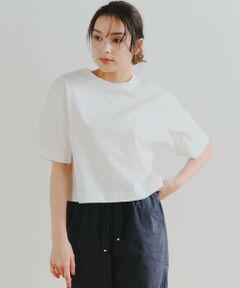 クロップド丈Tシャツ≪洗濯機で洗える≫