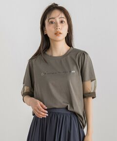 【WEB限定】プレーティング天竺袖シアーTシャツ≪洗濯機で洗える≫