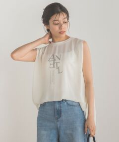 クレープジョーゼットロゴTシャツ≪洗濯機で洗える≫