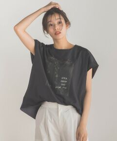 【WEB限定】プリントレイヤードTシャツ≪洗濯機で洗える≫