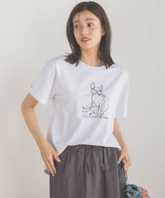 【WEB限定】フレンチブルドッグ刺繍Tシャツ≪手洗い可能≫