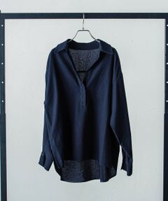 【WEB限定】ミルドカルゼスキッパーブラウス≪手洗い可能≫