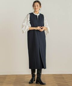 【WEB限定】カルゼフロントファスナーワンピース≪手洗い可能≫