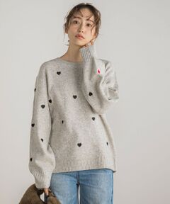 Droite lautreamont / ドロワットロートレアモン ニット・セーター | 【WEB限定】ハート刺繍ニット≪手洗い可能≫