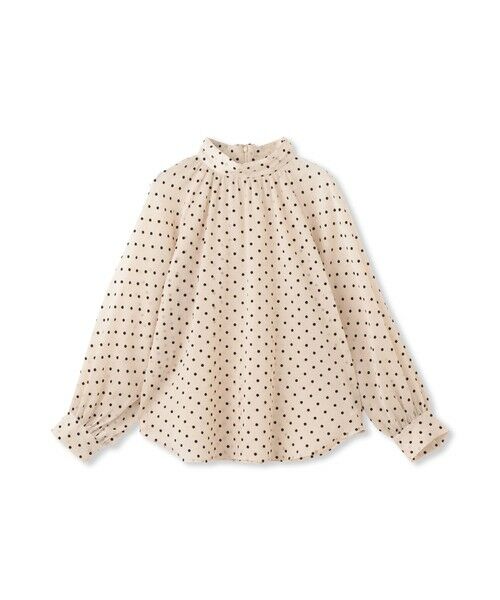 Droite lautreamont / ドロワットロートレアモン シャツ・ブラウス | フロッキードットスタンドネックブラウス≪手洗い可能≫ | 詳細10