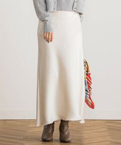 Droite lautreamont / ドロワットロートレアモン ミニ・ひざ丈スカート | ラップサテンスカート≪洗濯機で洗える≫