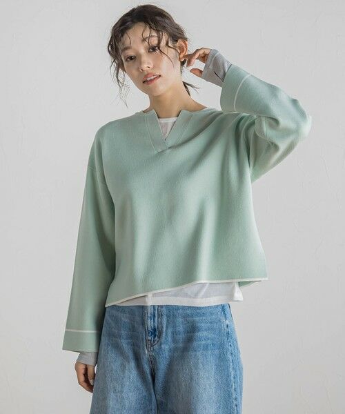 Droite lautreamont / ドロワットロートレアモン ニット・セーター | スリットネックニット≪手洗い可能≫ | 詳細5