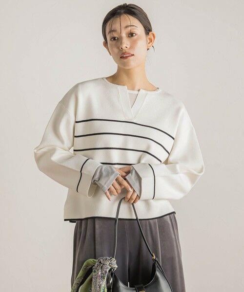 Droite lautreamont / ドロワットロートレアモン ニット・セーター | スリットネックニット≪手洗い可能≫ | 詳細17