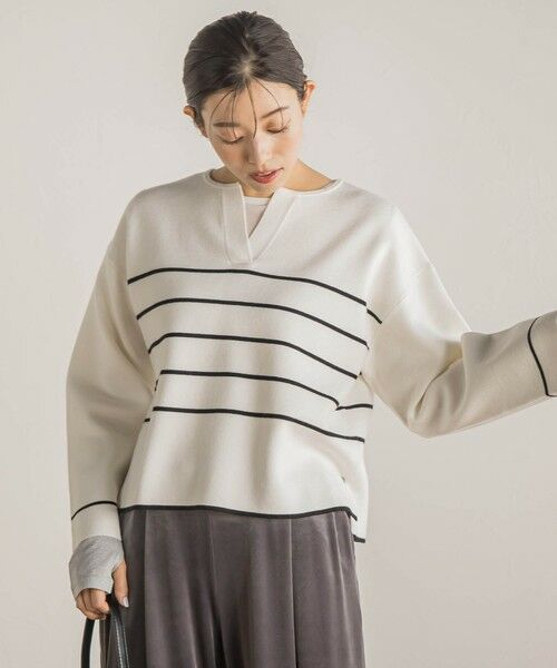 Droite lautreamont / ドロワットロートレアモン ニット・セーター | スリットネックニット≪手洗い可能≫ | 詳細18