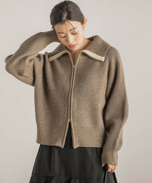 Droite lautreamont/ドロワットロートレアモン 【WEB限定】ビックカラーカーデ≪手洗い可能≫ ブラウン M Droite lautreamont/ドロワットロートレアモン 【WEB限定】ビックカラーカーデ≪手洗い可能≫ ブラウン M