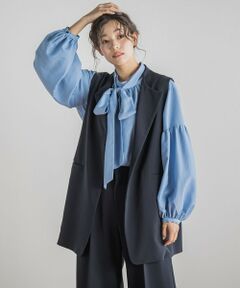 チュールMIXツイードジレ≪手洗い可能≫ チュールMIXツイードジレ≪手洗い可能≫ | Droite lautreamont