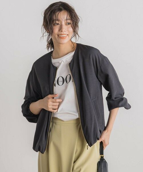 Droite lautreamont/ドロワットロートレアモン 【WEB限定】タンブラーオックスZIPブルゾン≪手洗い可能≫ チャコールグレー M Droite lautreamont/ドロワットロートレアモン 【WEB限定】タンブラーオックスZIPブルゾン≪手洗い可能≫ チャコールグレー M