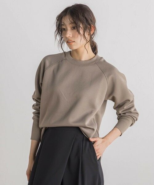 Droite lautreamont/ドロワットロートレアモン 【WEB限定】軽量ボンディンラグランスリーブ≪洗濯機で洗える≫ ブラウン M Droite lautreamont/ドロワットロートレアモン 【WEB限定】軽量ボンディンラグランスリーブ≪洗濯機で洗える≫ ブラウン M