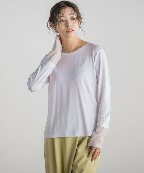 Droite lautreamont / ドロワットロートレアモン カットソー | シアー切替プルオーバー≪洗濯機で洗える≫ | 詳細4