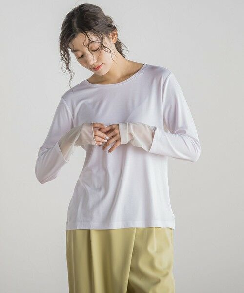 Droite lautreamont / ドロワットロートレアモン カットソー | シアー切替プルオーバー≪洗濯機で洗える≫ | 詳細5