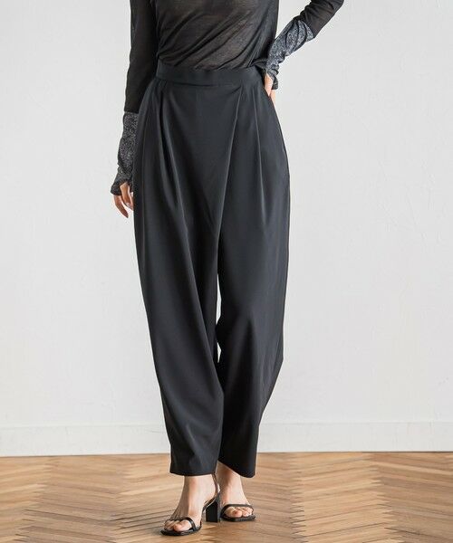 Droite lautreamont/ドロワットロートレアモン ステファニーラップパンツ≪洗濯機で洗える≫ ブラック M Droite lautreamont/ドロワットロートレアモン ステファニーラップパンツ≪洗濯機で洗える≫ ブラック M