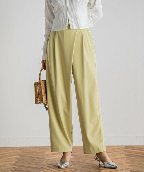 Droite lautreamont/ドロワットロートレアモン ステファニーラップパンツ≪洗濯機で洗える≫ イエロー M Droite lautreamont/ドロワットロートレアモン ステファニーラップパンツ≪洗濯機で洗える≫ イエロー M