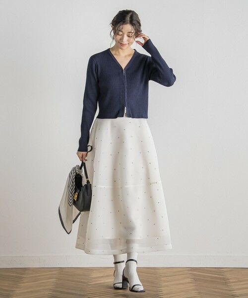 Droite lautreamont / ドロワットロートレアモン ミニ・ひざ丈スカート | ダブルラッセルドット刺繍スカート≪洗濯機で洗える≫ | 詳細9