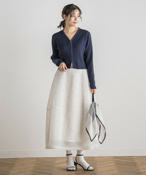 Droite lautreamont / ドロワットロートレアモン ミニ・ひざ丈スカート | ダブルラッセルドット刺繍スカート≪洗濯機で洗える≫ | 詳細11