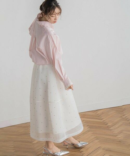 Droite lautreamont / ドロワットロートレアモン ミニ・ひざ丈スカート | ダブルラッセルドット刺繍スカート≪洗濯機で洗える≫ | 詳細2