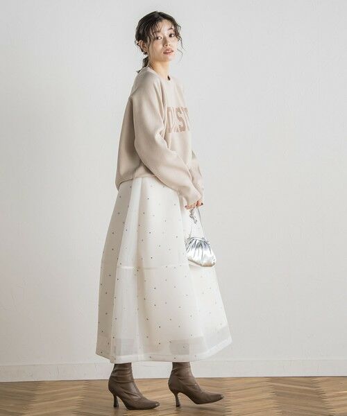 Droite lautreamont / ドロワットロートレアモン ミニ・ひざ丈スカート | ダブルラッセルドット刺繍スカート≪洗濯機で洗える≫ | 詳細13
